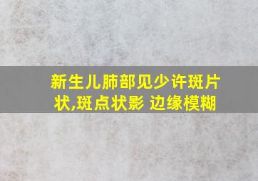 新生儿肺部见少许斑片状,斑点状影 边缘模糊